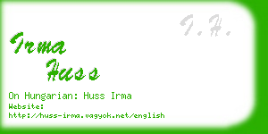 irma huss business card